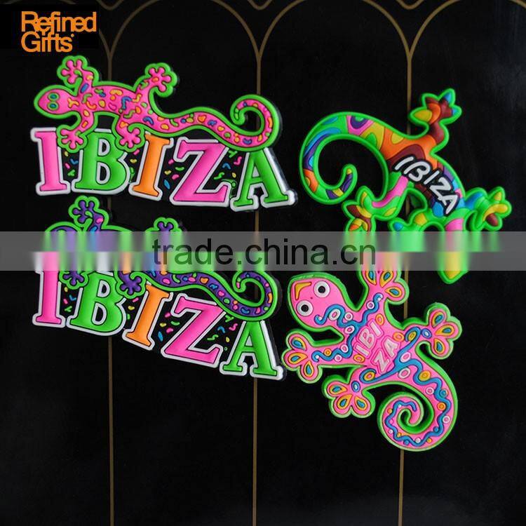 Creative IBIZA Gecko PVC Rubber 3D Fridge Magnets OEM Menufacture ECO-friendly