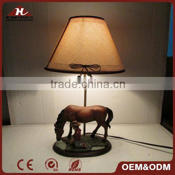 american western cowboy style resin decorative horse table lamp