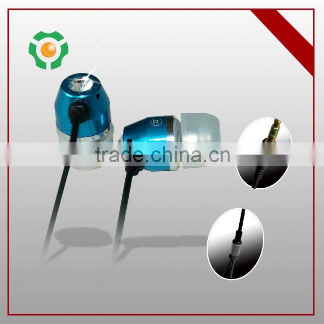 fashion cheap custom logo metal earphones, in ear stereo earphone for gionee