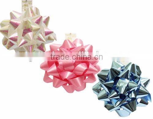 Wholesale Various Colours Printed Holographic Curly Ribbon Star Bow