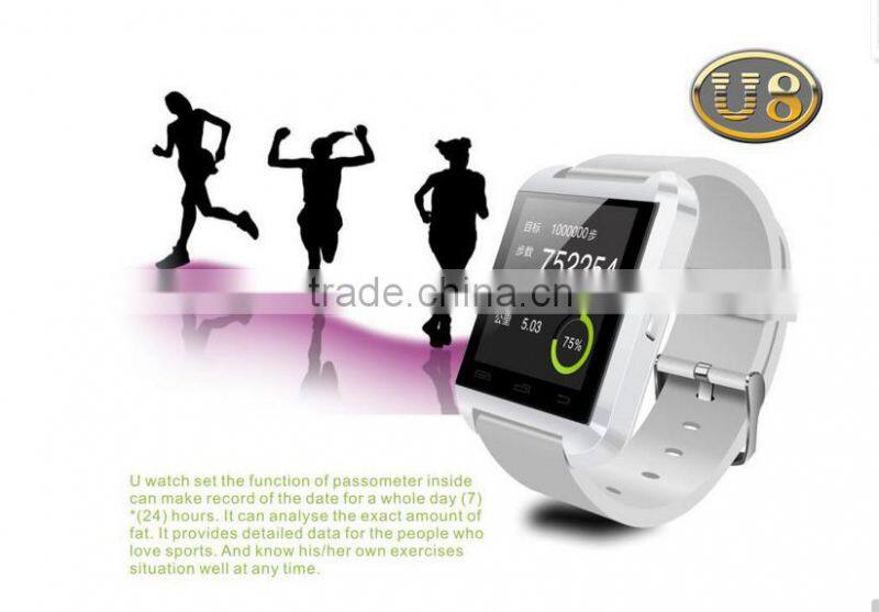 Bluetooth Smartwatch U8 U for iPhone 4/4S/5/5S Samsung S4/S5/Note 2/Note 3 smartwatch latest wrist watch mobile phone