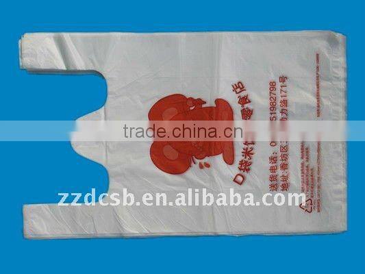 HDPE vest handle shopping bag supermarket plastic bag