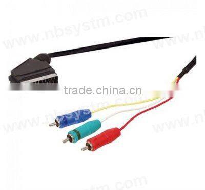 Scart plug to 3x rca component rgb cable
