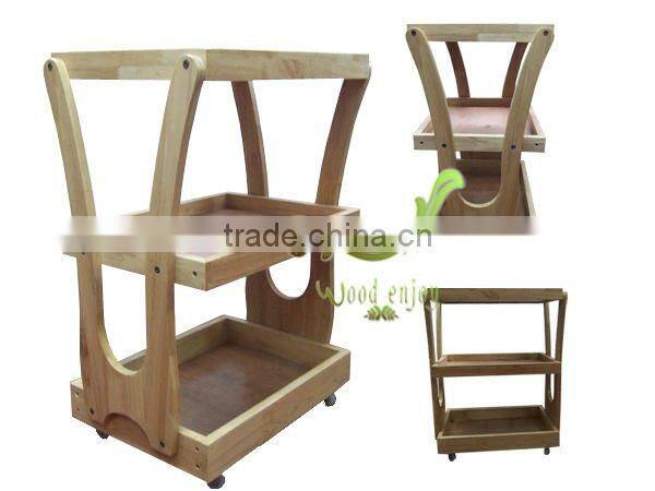 2016 Hot Sales Good Quality Wooden Smooth Surface Flower Shelf SPA Furniture Beauty Salon Trolley