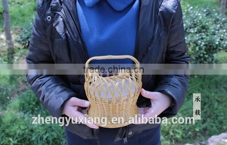 Handwoven bamboo decorative basket for planting