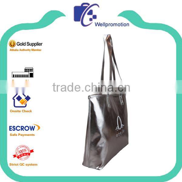 Wellpromotion branded design Shinny satin weekend tote bag