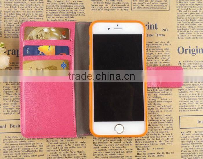 leather flip case for iphone 6 PU strong megnetic side flip stand phone accessories for iphone 6 plus wholesale