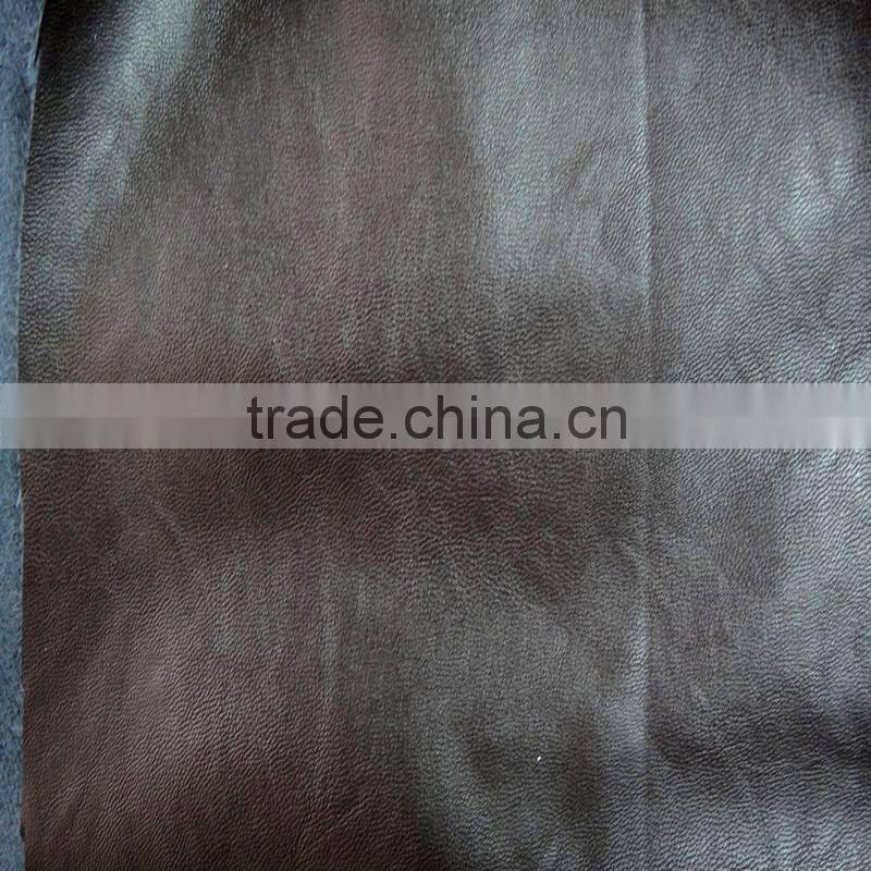 Nap emboss PU leather jacket material with cheaper price for garments usage