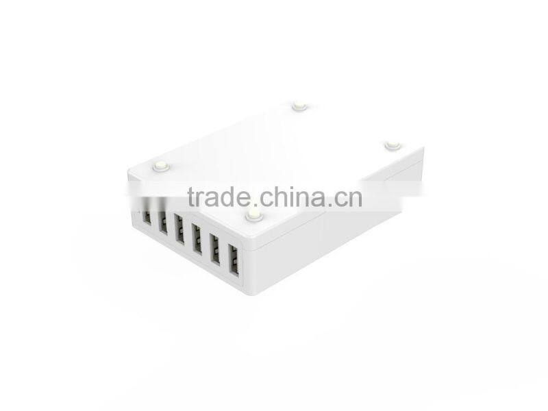 China Top Ten Selling Products Patent Design Christmas Gift 60W Waterproof 6 Socket USB Wall Charger