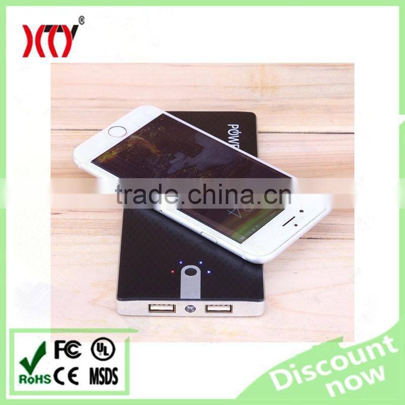 8000mAh QI wireless power bank and Lithium polymer battery charger with dual usb output