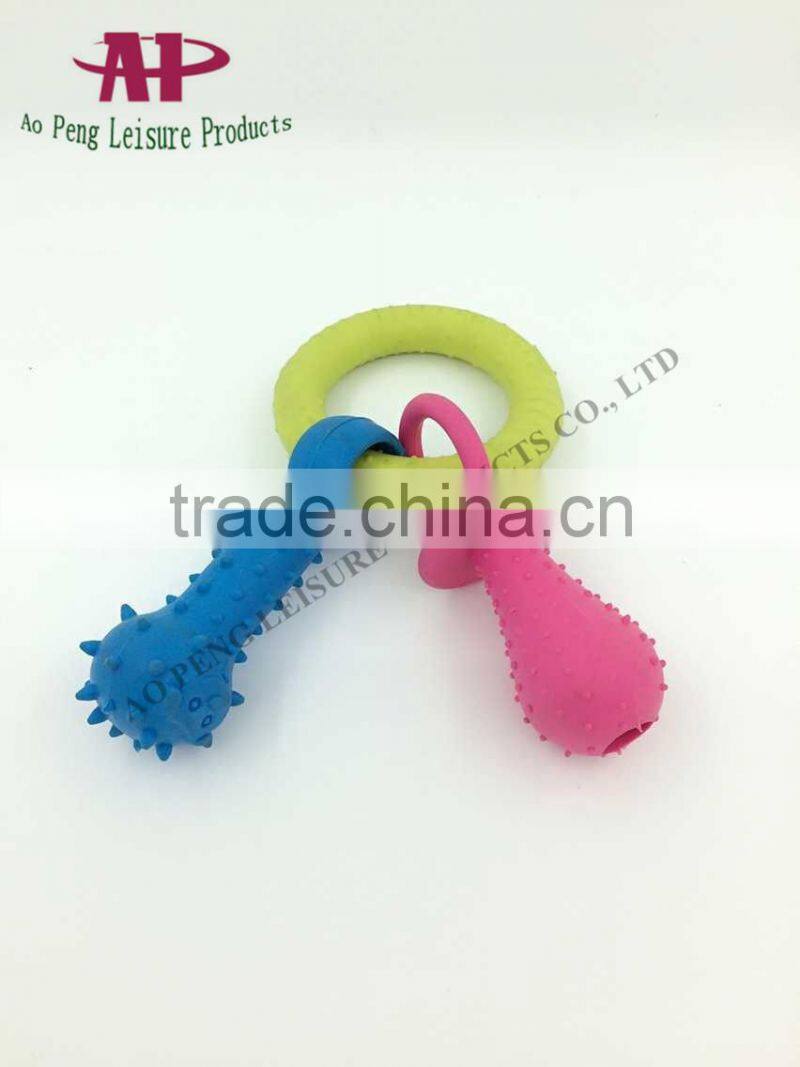 Factory Supply Pet Toys Rubber Circle with Nipple Bite Dog Toys