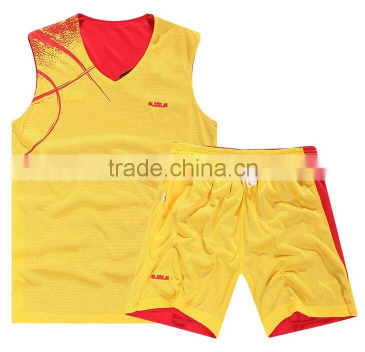 100% polyester custom double mesh wholesale reversible basketball jerseys / uniform