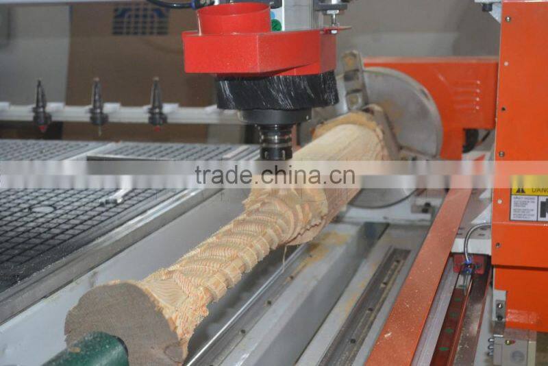 1530 Rotary Device ATC cnc router machine 1530 4 axis with CE, ISO 9001, SGS