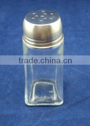 glass salt and pepper stainless steel shaker