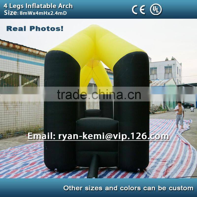inflatable finish line arch yellow black