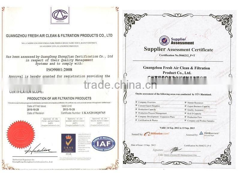 FRS-600G FRESH best quality EN779 F5/EU5 spray booth Ceiling filter (factory)