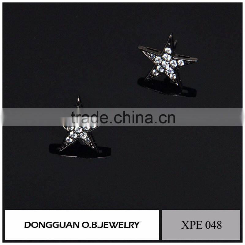 Brass fashion stud earrings, women earrings,diamond earrings fashion jewelry 2016