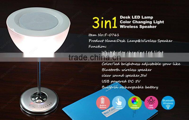 Music Led desk lamp with wireless bluetooth speaker
