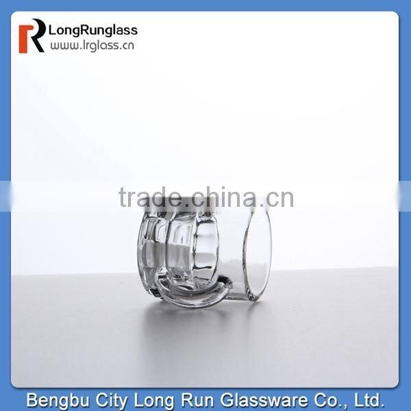 LongRun anhui bengbu fancy craved heavy bottom wine glass with decal
