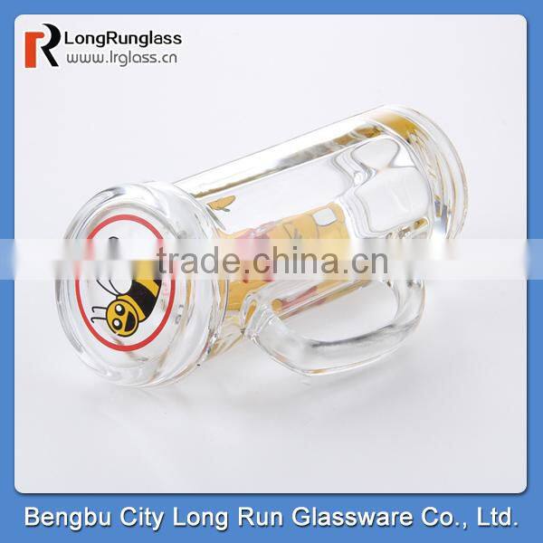 LongRun 13oz cartoom sprinting glass mug with lid