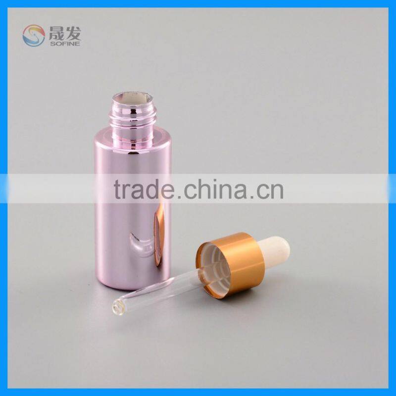 China style cosmetic packaging essential oil bottle with lid dropper