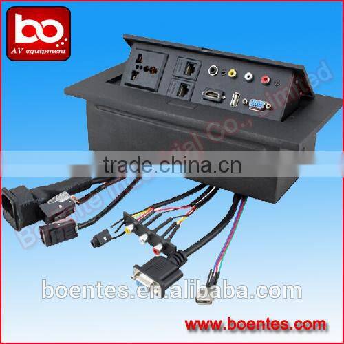Zinc Alloy Desktop Pop Up Box with Power Socket and Extension Cable Connector