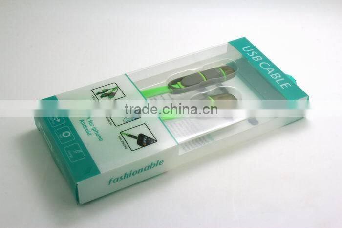 wholesale 2 in 1 two sided fast charging 5pin led micro usb cable