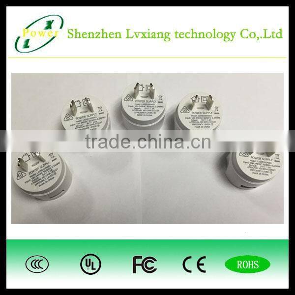 5V 1A 5W private model USB charger with SAA certification