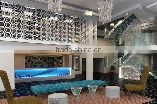 LASER CUT METAL SCREEN FOR DECORATION OF EXTERIOR AND INTERIOR