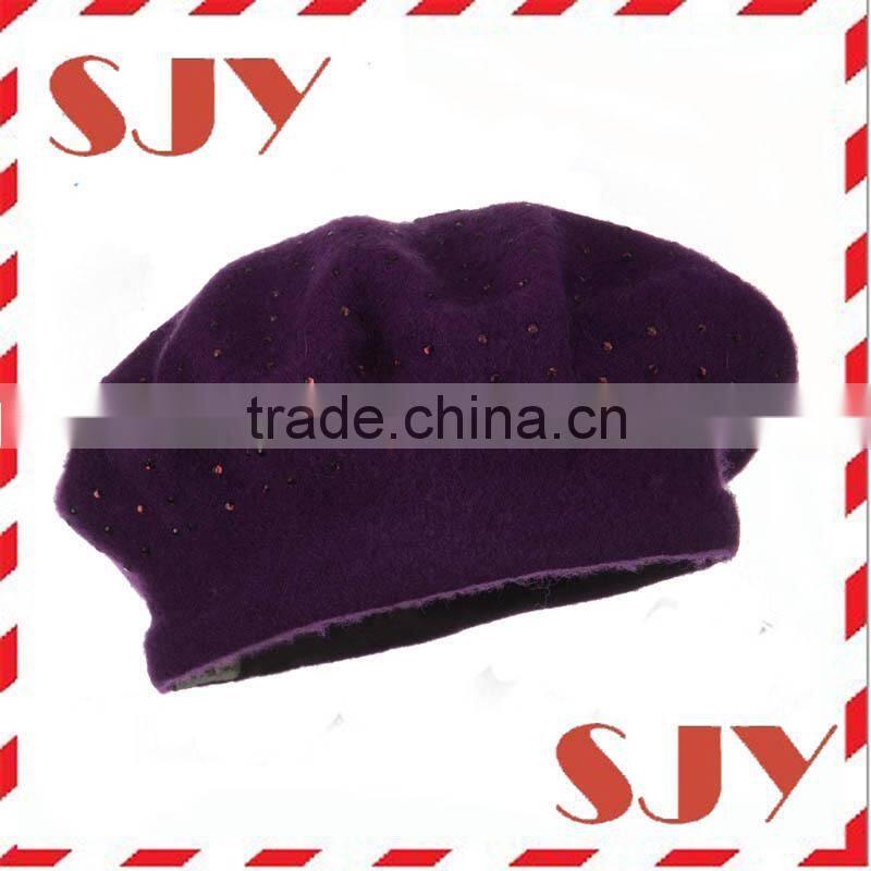 fashion cheap female knitted custom military basque beret