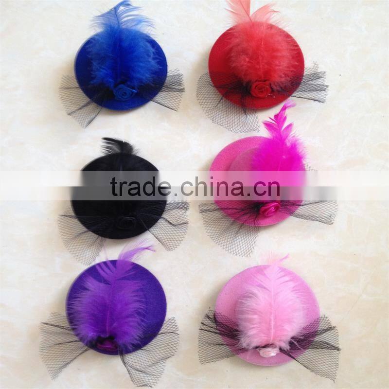 Wholesale cheap baby girl hair decoration mini top hat clip