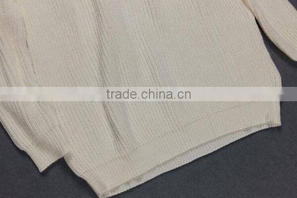 BGA15049 Ladies fashion round neck long sleeve loose style cotton sweater