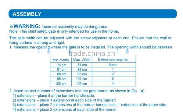 Europe standard Metal material baby child door with certificate