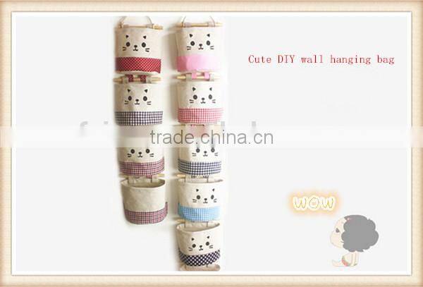 Free combination cute cotton wall hanging bag