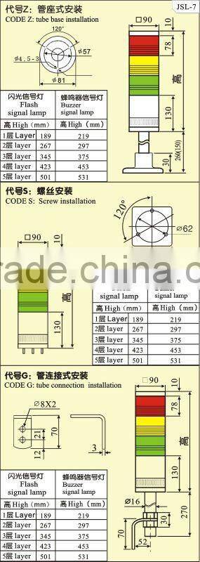JSL-7 multi-layer LED Signal light tower / Signal tower light