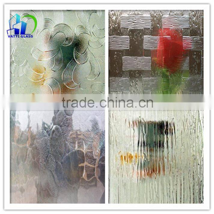 6mm tempered glass price patterned glass partition for bathroom