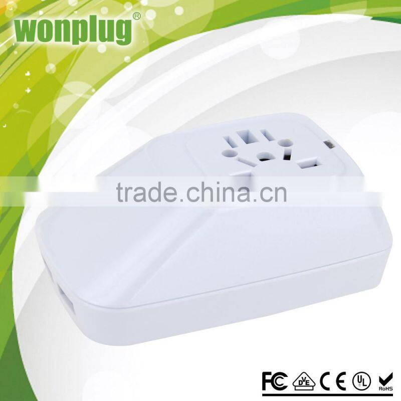 Smart appearance mini universal 1 usb travel adapter with LED light