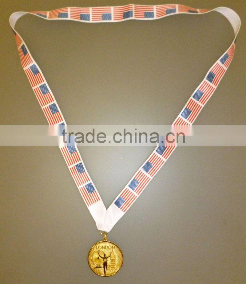 Ireland Winners Gold Medal With Irish Flag Lanyard