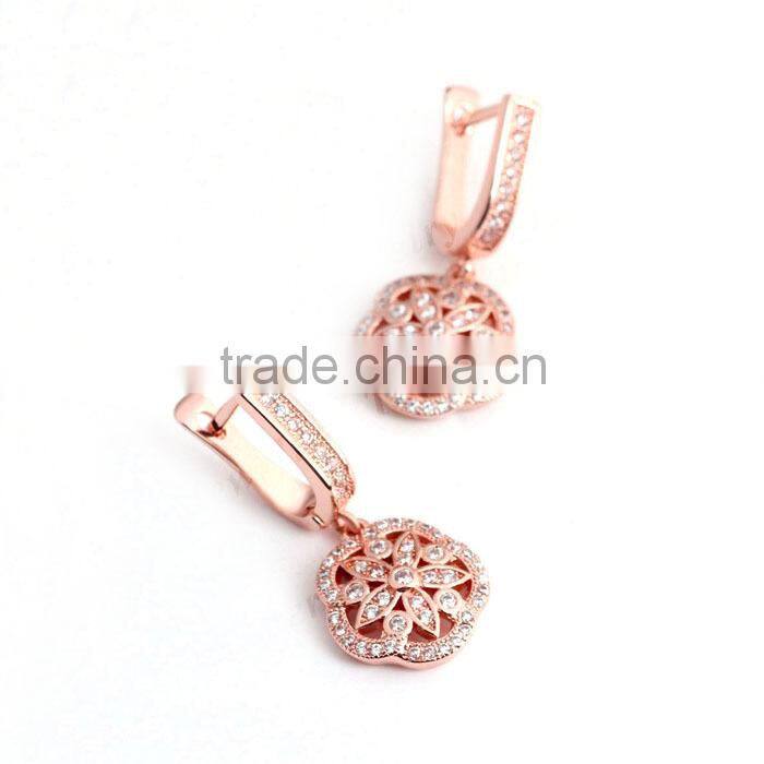 Wholesale rose gold plated 925 sterling silver latest earring