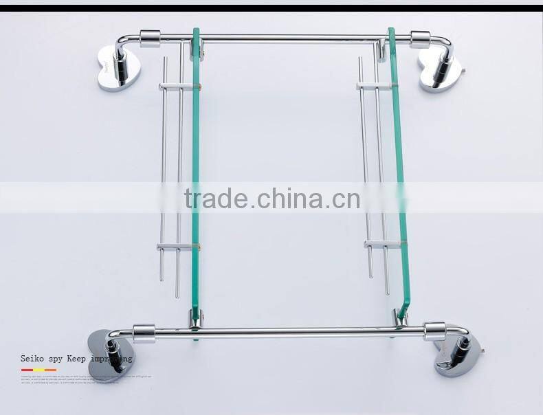 20702 bathroom accessory heart Double glass shelf hotel use modern kitchen