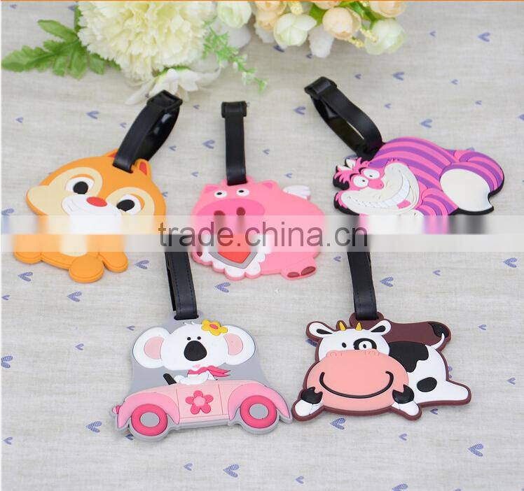 3d lovely design 3D soft pvc luggage tags