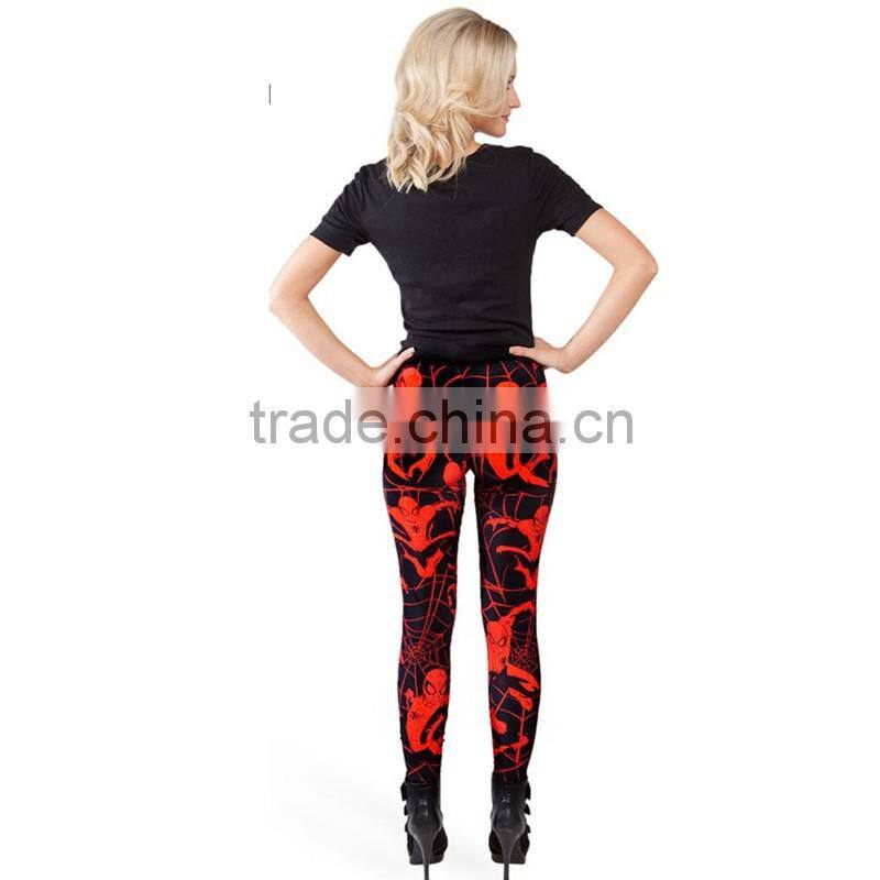 2016 New arrival Women Legins Spider-Man Fitness Sexy Red Leggings