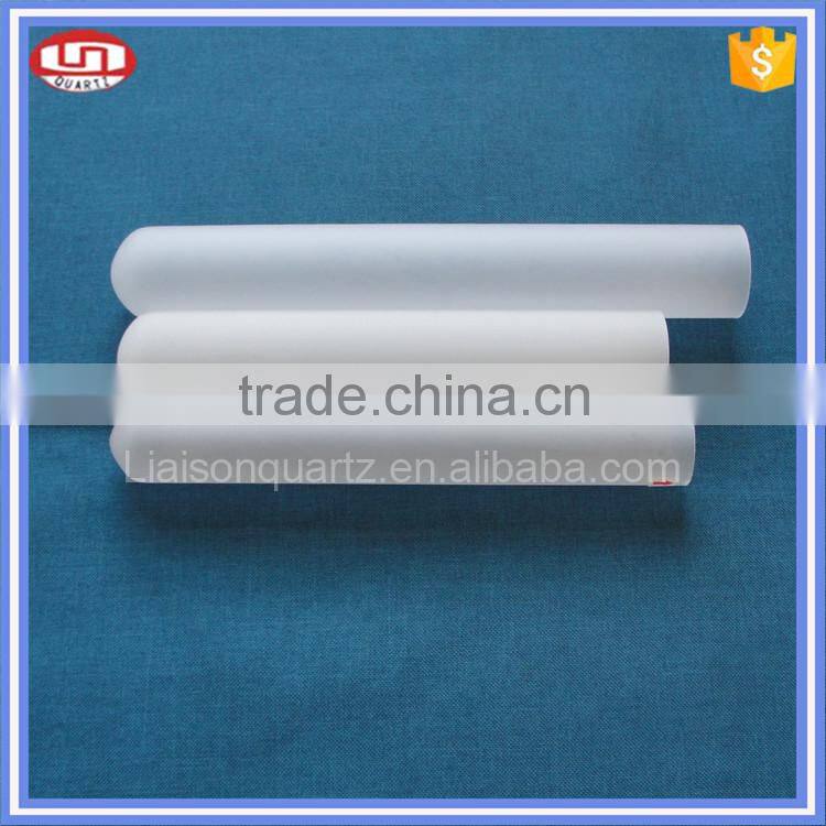 Round end frosted quartz glass tube