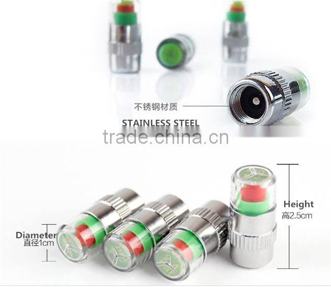 4pcs/pack Car Tyre Tire Pressure Monitor Indicator Valve Stem Cap Sensor 3 Color Eye Alert