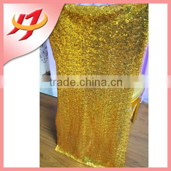 Factory sale high back gold sequin christmas chair covers for banquet