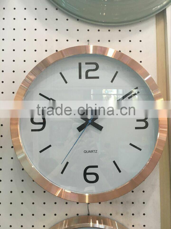 12 inch Metal Wall Clock Aluminum Clock Rose gold wall clock