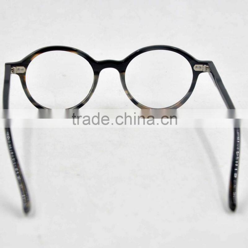 classical circle horn rimmed glasses buffalo horn laminated wooden optical glasses