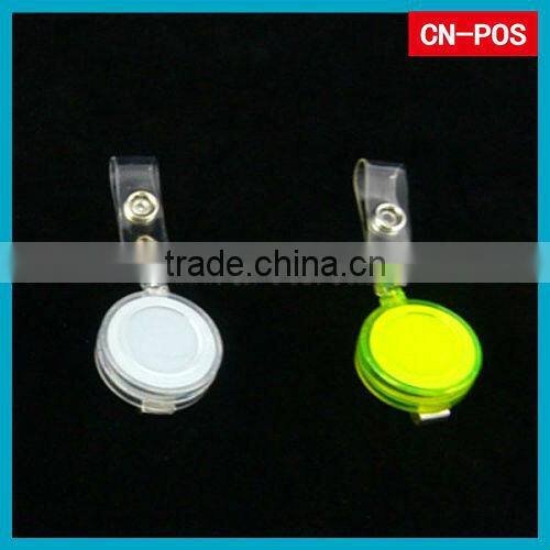 round holding plastic badge clips for hanging