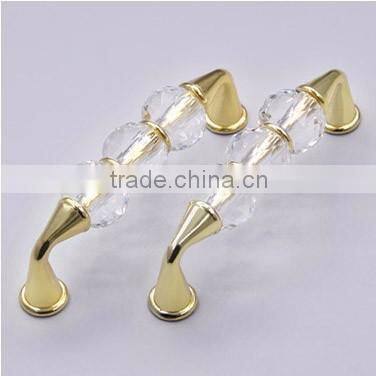 zinc alloy pink round glass pull knob door lock