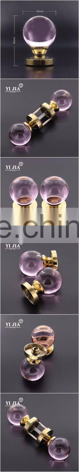 zinc alloy pink round glass pull knob door lock